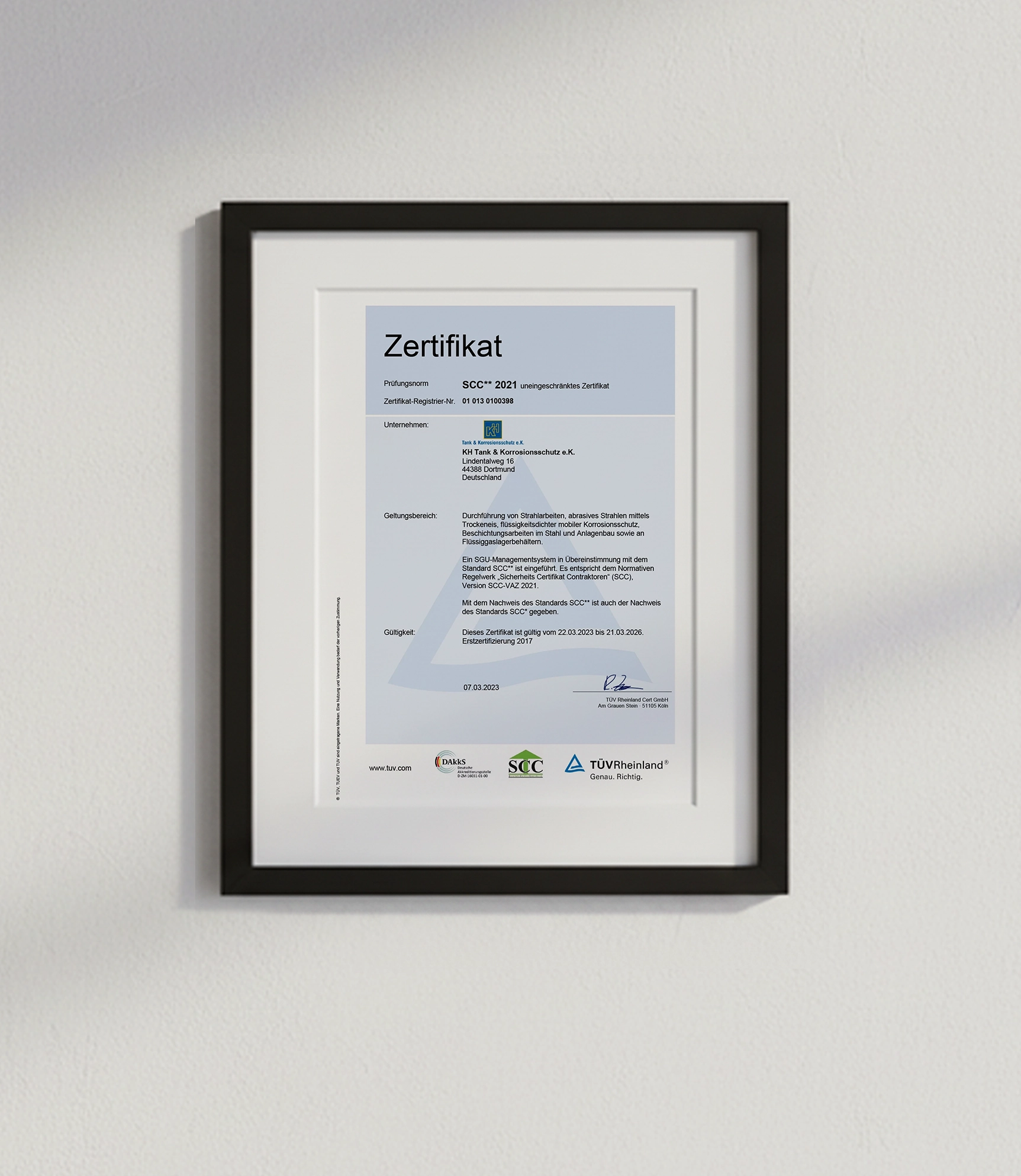 KH Zertifikat SCC2021